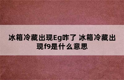 冰箱冷藏出现Eg咋了 冰箱冷藏出现f9是什么意思